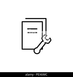 setting data (documents, files, information), the line icon Stock Vector