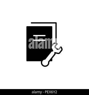 Document Settings Icon. vector illustration black on white background Stock Vector