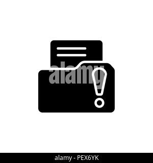 Exclamation danger web icon. vector illustration black on white background Stock Vector