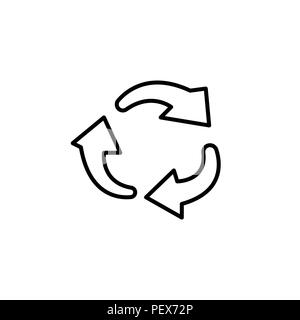rotation arrows in a circle line icon. Stock Vector