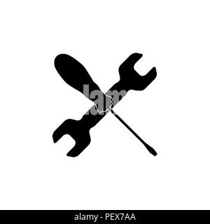 Simple Tools or Repair Icon black on white background Stock Vector