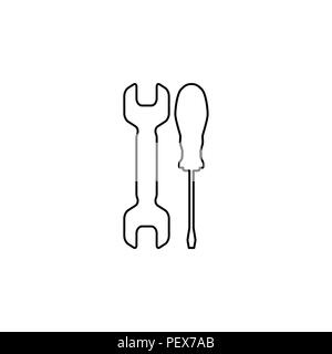 Simple Tools or Repair line Icon black on white background Stock Vector