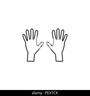 Hand line icon vector black on white background Stock Vector