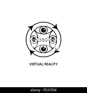 virtual reality icon. vector illustration black on white background Stock Vector