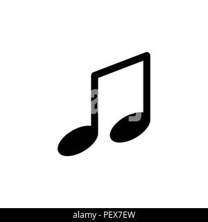 note (music) icon isolated. vector illustration black on white background Stock Vector