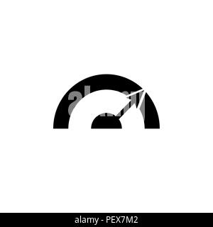 Pictograph of speedometer. vector illustration black on white background Stock Vector