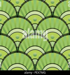 Vibrant gradient seamless fairy dragon scale vector green pattern Stock Vector