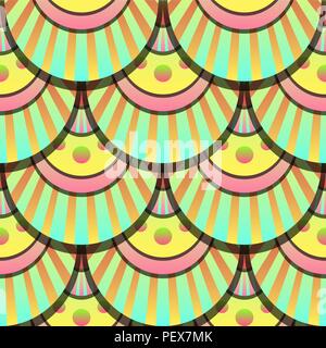 Vibrant gradient seamless fairy dragon scale vector blue and yellow pattern Stock Vector
