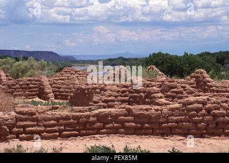 Kuaua Pueblo (Tiguex), Coronado's campsite, Coronado State Park, Bernalillo, New Mexico. Photograph Stock Photo