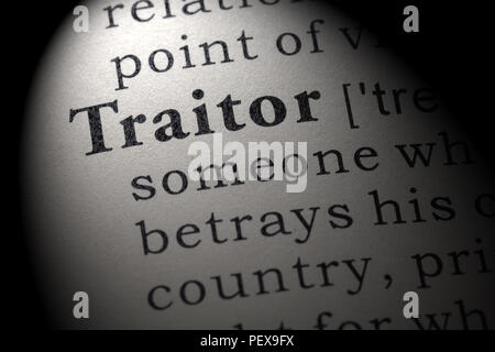 Fake Dictionary, Dictionary definition of the word traitor. including key  descriptive words Stock Photo - Alamy