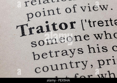 Fake Dictionary, Dictionary definition of the word traitor. including key  descriptive words Stock Photo - Alamy