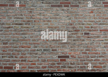 Old Red brick wall as background, wallpaper. Red bricks pattern, texture. Horizontal wide brick wall Stock Photo