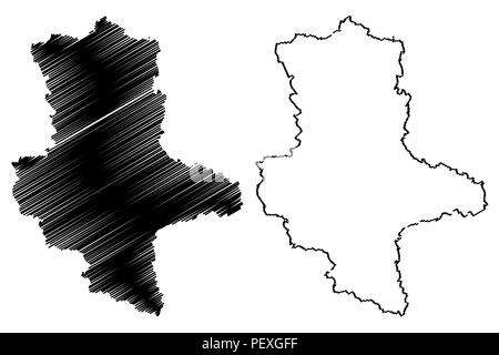 Saxony-Anhalt (Federal Republic of Germany, State of Germany, Land Sachsen-Anhalt) map vector illustration, scribble sketch Saxony-Anhalt map Stock Vector