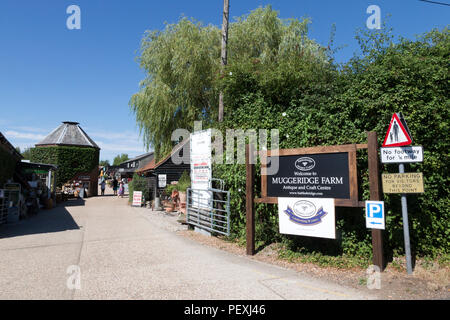 Entrance to Muggeridge Farm antiques centre at Battlesbridge, village in Essex, UK. Stock Photo