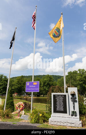 SMETHPORT, PA, USA-11 AUGUST 18: A memorial  to soldiers lost in the Vietnam war stands in Hamlin Park. Stock Photo