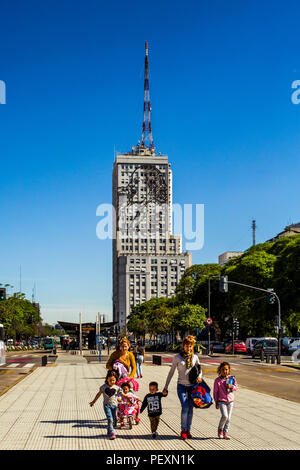 Family walking on street in Buenos Aires, Argentina Stock Photo