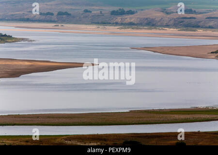 Gardiner Dam Lake Diefenbaker summer spillway agriculture Stock Photo