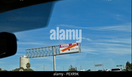 new under construction fastrak only toll lanes sign on 880 freeway in ...