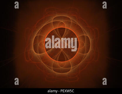 Abstract colorful yeloow and orange fractal on black background. Fantasy fractal texture. Digital art. 3D rendering. Computer genenerated image Stock Photo