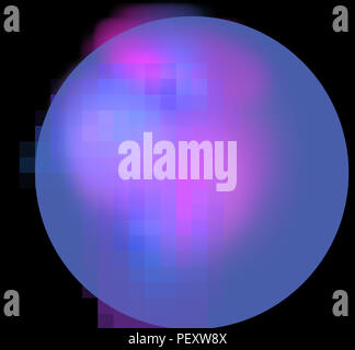 Abstract colorful blue and violet sphere on black background. Fantasy fractal texture. Digital art. 3D rendering. Computer genenerated image Stock Photo