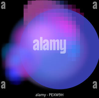 Abstract colorful blue and violet sphere on black background. Fantasy fractal texture. Digital art. 3D rendering. Computer genenerated image Stock Photo