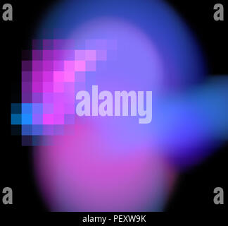 Abstract colorful blue and violet sphere on black background. Fantasy fractal texture. Digital art. 3D rendering. Computer genenerated image Stock Photo