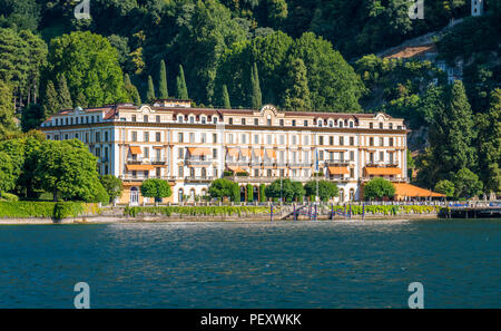 Villa d'Este on a sunny summer day, in Cernobbio, on Lake Como, Lombardy, Italy. Stock Photo