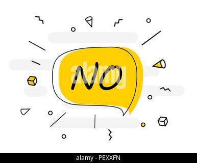 No Banner poster and sticker concept speech bubble message. Vector Illustration Stock Vector
