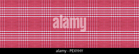Red and white checkered picnic tablecloth texture background, banner Stock Photo