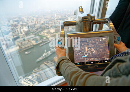 VIEW FROM THE SHARD TOWER BRIDGE LONDON UK Stock Photo