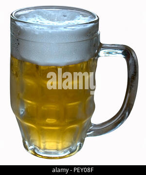 A glass of beer with foam Stock Photo