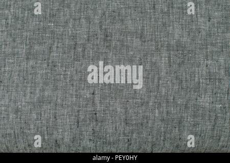Melange gray linen fabric texture surface closeup as textile background Stock Photo