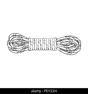 Hank of climbing rope.Mountaineering single icon in outline style vector symbol stock illustration . Stock Vector