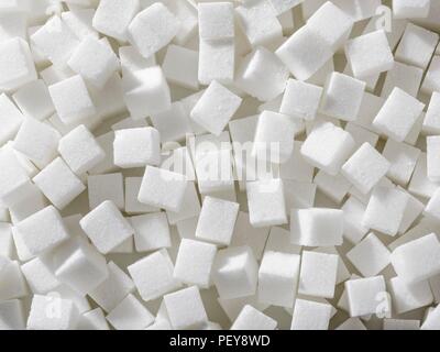 White sugar cubes, full frame. Stock Photo