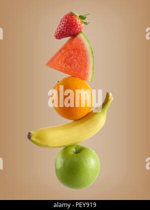Stack of fresh fruit. Stock Photo