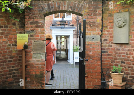 Mrs Darwin's Culinary Garden and the House, in the home of Erasmus Darwin (1758-1781), in Lichfield, Staffs, UK Stock Photo