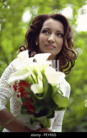 Bride with bouquet Stock Photo