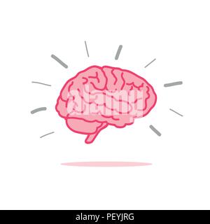 brainstorm pink brain icon vector illustration EPS10 Stock Vector