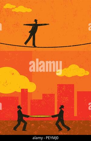 Tightrope Walking illustration Stock Vector Image & Art - Alamy