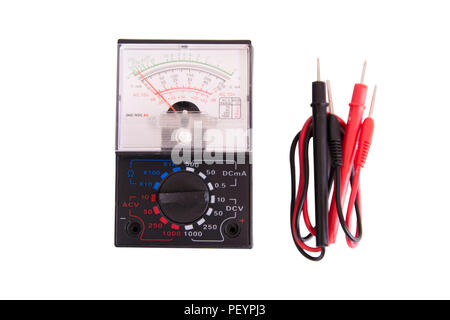 analog multimeter isolated on white background with clipping path Stock Photo