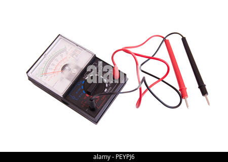 analog multimeter isolated on white background with clipping path Stock Photo