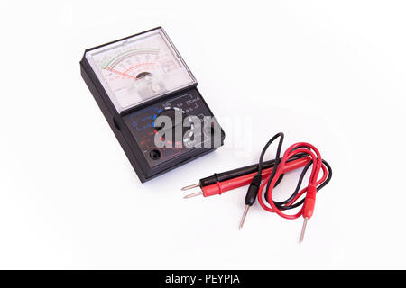analog multimeter isolated on white background with clipping path Stock Photo