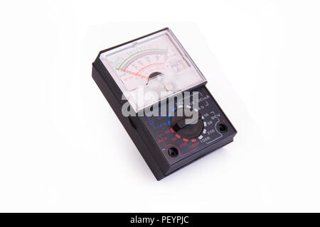 analog multimeter isolated on white background with clipping path Stock Photo