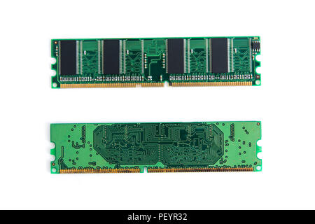 RAM Stick of computer (random access memory) isolated on white. with clipping path Stock Photo