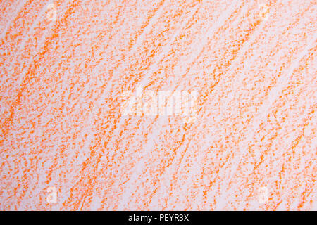 Orange wax crayon scribble background. Orange crayons texture. Stock Photo
