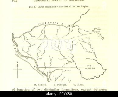 Image from page 128 of 'Report on the Geological Survey of the State of Wisconsin ... James Hall on General Geology and Palæontology, and J. D. Whitney on the Upper Mississippi Lead region. Vol. 1' Stock Photo