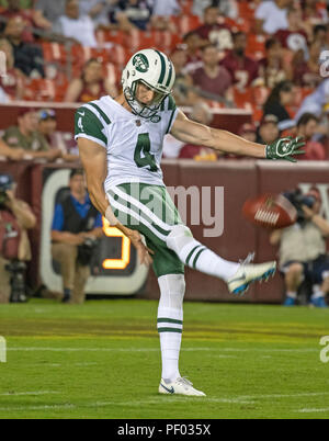 Washington Football Team punter Tress Way (5) during the first half of a  preseason NFL football game, Thursday, Aug. 12, 2021, in Foxborough, Mass.  (AP Photo/Elise Amendola Stock Photo - Alamy