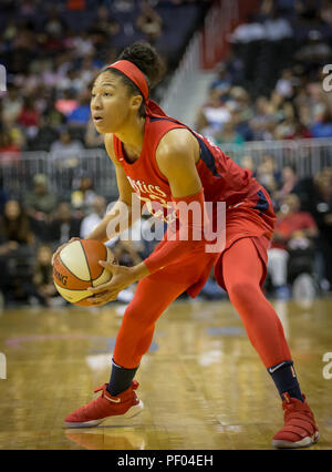 Washington, USA. August 17, 2018: Washington Mystics forward Aerial Powers (23) squares up during the game between the Los Angeles Sparks vs Washington Mystics at Capital One Arena in Washington, DC. Cory Royster/Cal Sport Media Credit: Cal Sport Media/Alamy Live News Stock Photo