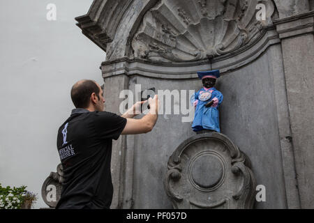 Brussels Belgium. 18th August 2018 Manneken Pis is the symbol of