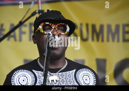 Hundreds attend The Africa Centre Summer Festival 2018 celebrating African and diaspora music, dance, fashion and art! with hundreds of stall and delicrous food and drink at The Africa Centre on 18 August 2018, Southwark, London, UK. Stock Photo